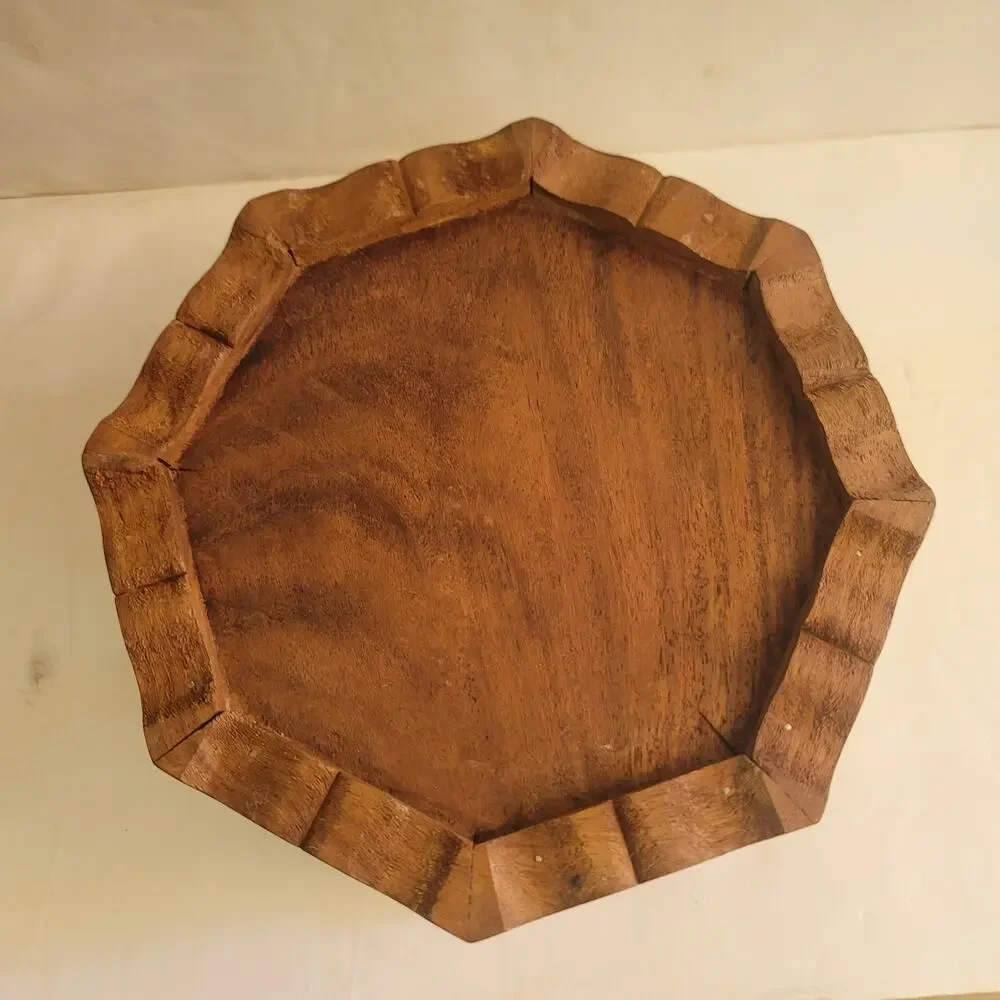 Wood jewelry box with bronze inlay Multi compartment 8